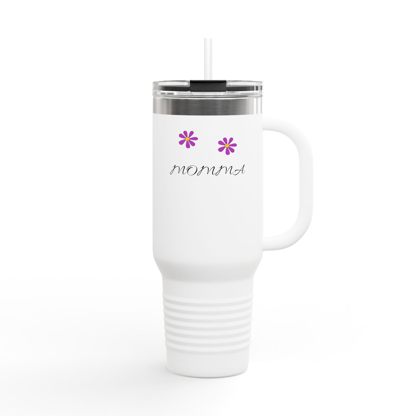 Personalized Insulated Travel Mug - 40oz, Perfect Gift for Moms with Floral Design