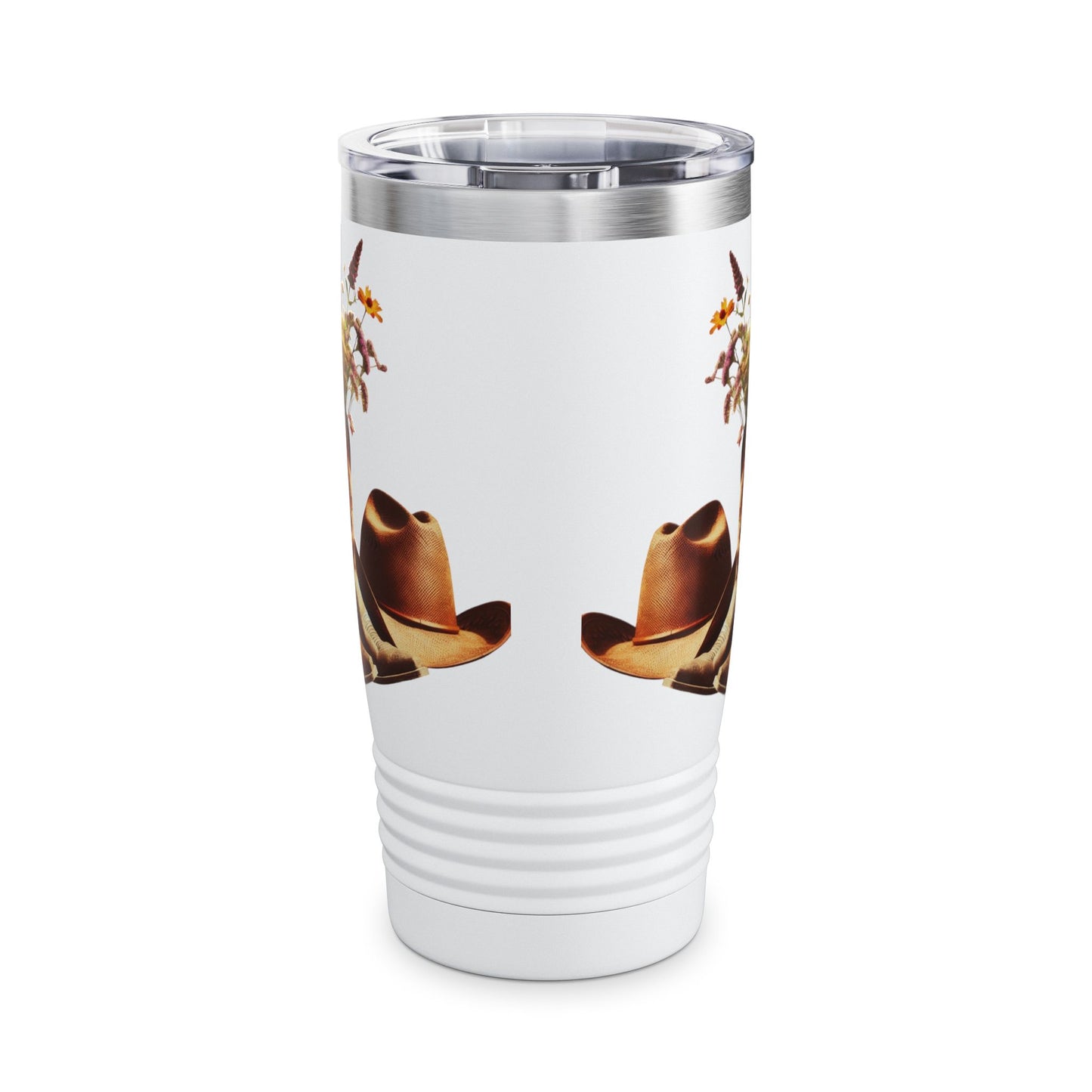 Rustic Floral Ringneck Tumbler | 20oz Cowboy Boot Design, Cowboy Gift, Farmhouse Decor, Travel Mug, Outdoor Adventures, Country Living