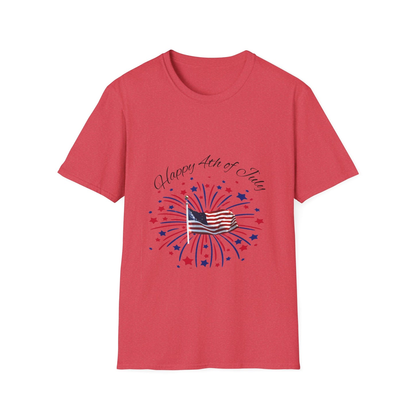 Patriotic 4th of July T-Shirt, Unisex Tee, Independence Day Shirt, Fireworks Graphic Tee, American Flag Shirt