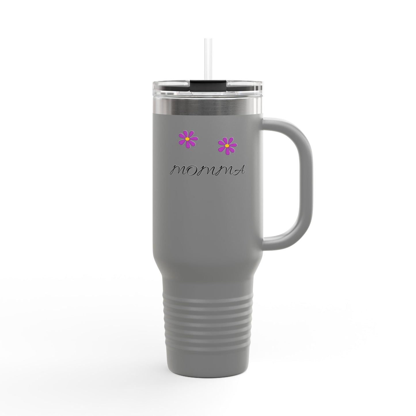 Personalized Insulated Travel Mug - 40oz, Perfect Gift for Moms with Floral Design