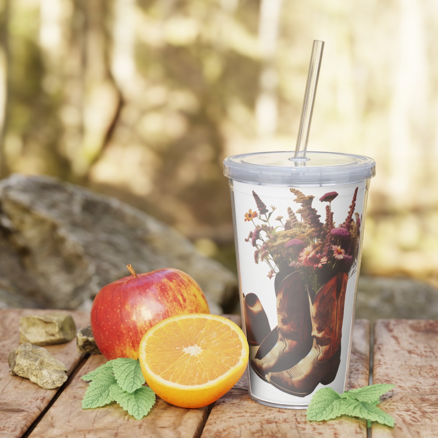 Western Floral Tumbler, Cowboy Boots Cup, Rustic Decor, Stylish Drinkware, Farmhouse Gift, Country Life