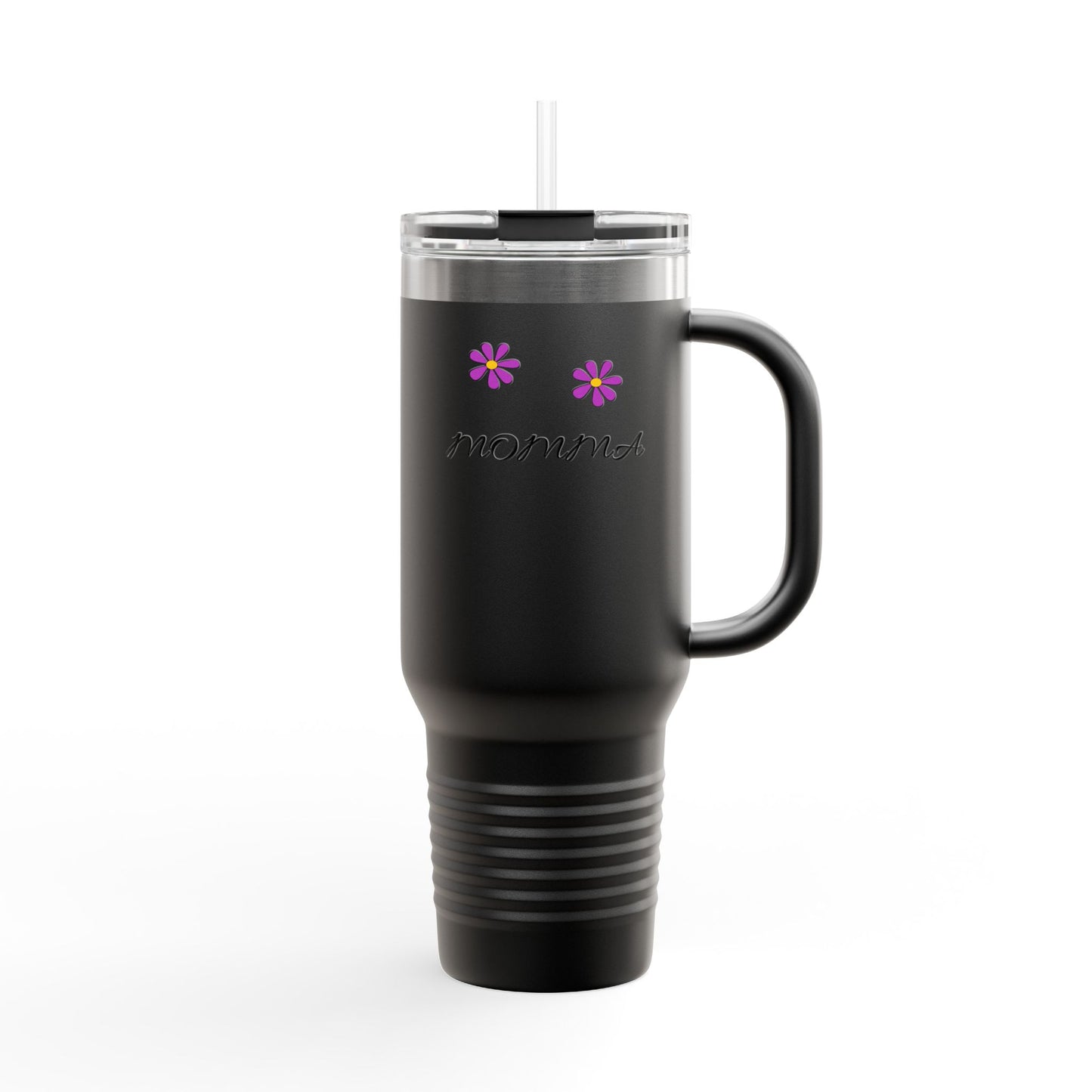 Personalized Insulated Travel Mug - 40oz, Perfect Gift for Moms with Floral Design