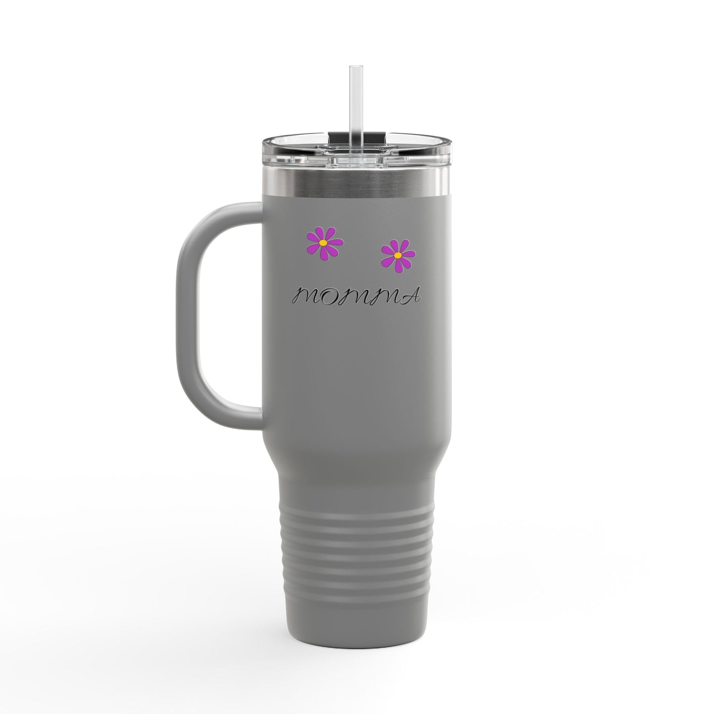 Personalized Insulated Travel Mug - 40oz, Perfect Gift for Moms with Floral Design