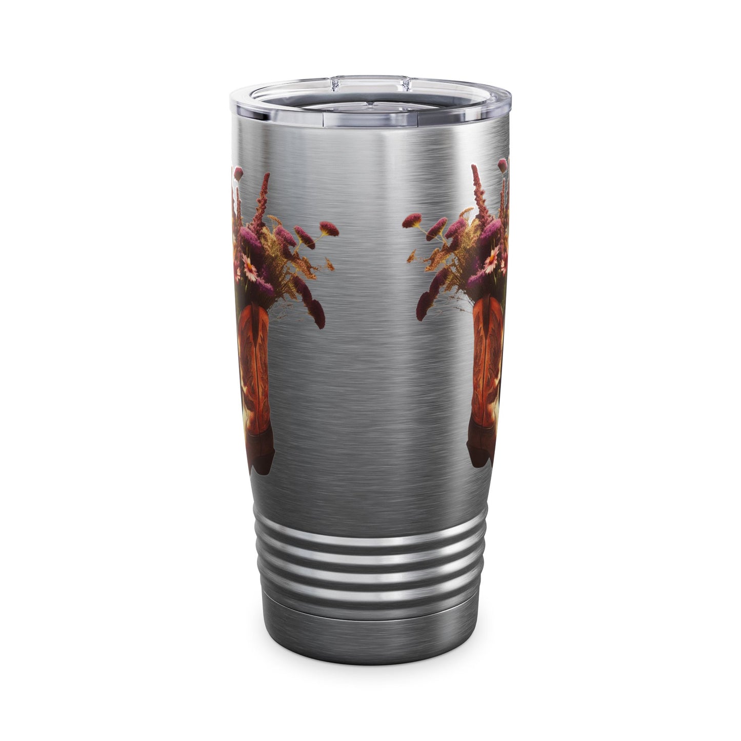 Rustic Floral Ringneck Tumbler | 20oz Cowboy Boot Design, Cowboy Gift, Farmhouse Decor, Travel Mug, Outdoor Adventures, Country Living