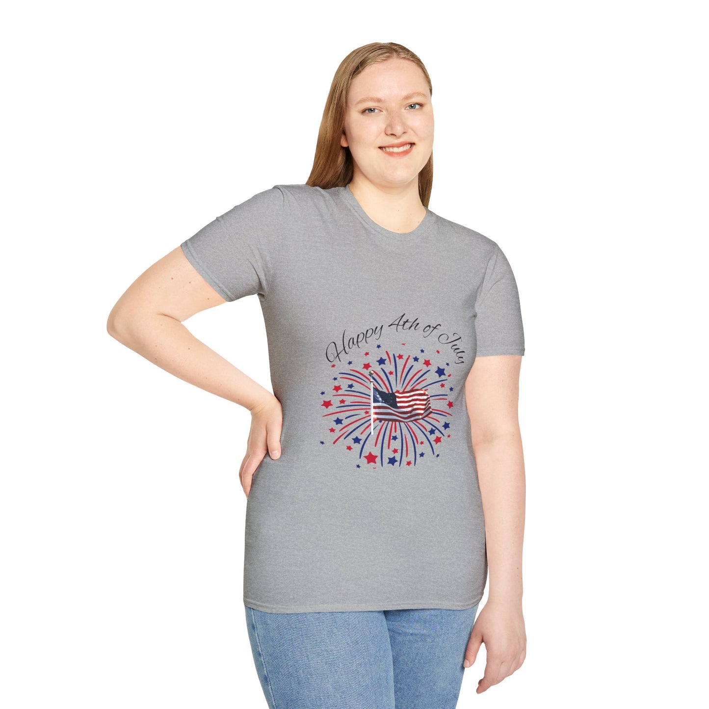 Patriotic 4th of July T-Shirt, Unisex Tee, Independence Day Shirt, Fireworks Graphic Tee, American Flag Shirt