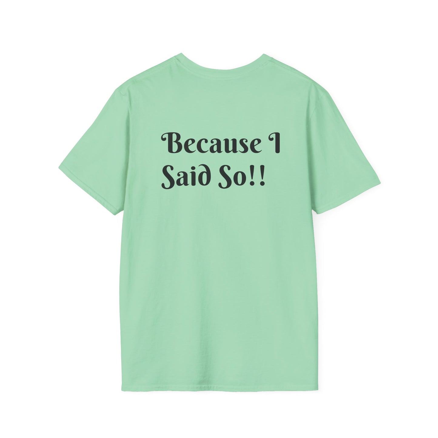 Funny Grandma Quote Unisex Softstyle T-Shirt – 'Why???' & 'Because I Said So!!'