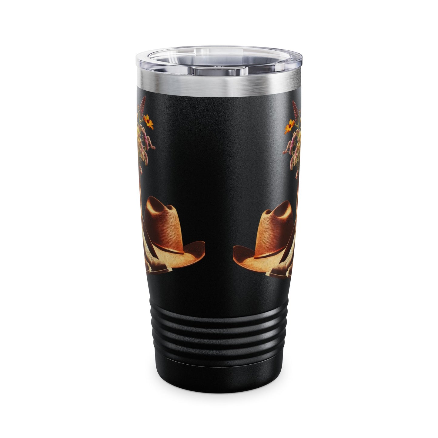 Rustic Floral Ringneck Tumbler | 20oz Cowboy Boot Design, Cowboy Gift, Farmhouse Decor, Travel Mug, Outdoor Adventures, Country Living