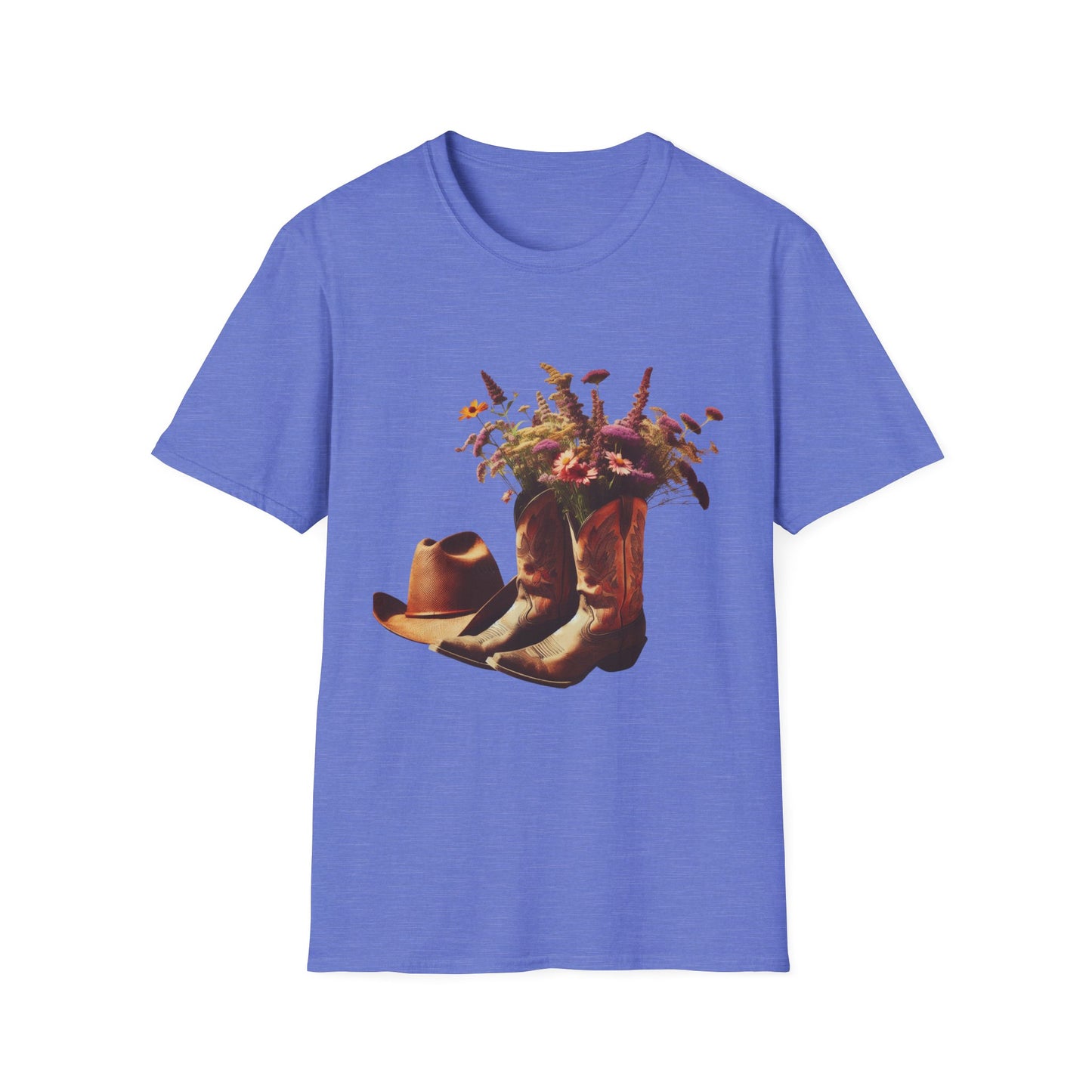 Bride, Rustic Floral Cowboy Boots T-Shirt | Vintage Style Tee for Nature Lovers, Country Music Fans, Gift for Her, Floral Artwork