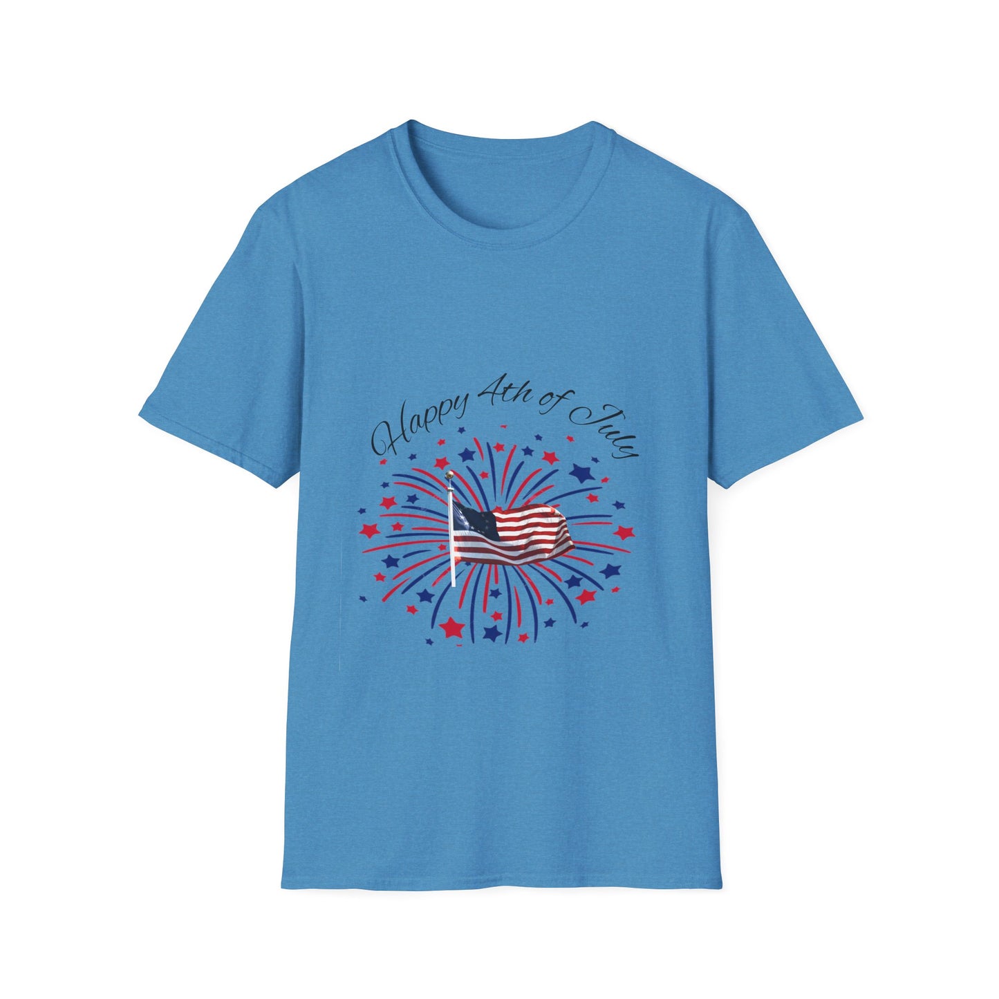 Patriotic 4th of July T-Shirt, Unisex Tee, Independence Day Shirt, Fireworks Graphic Tee, American Flag Shirt