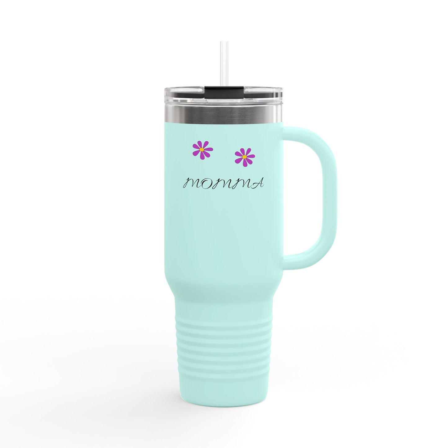 Personalized Insulated Travel Mug - 40oz, Perfect Gift for Moms with Floral Design