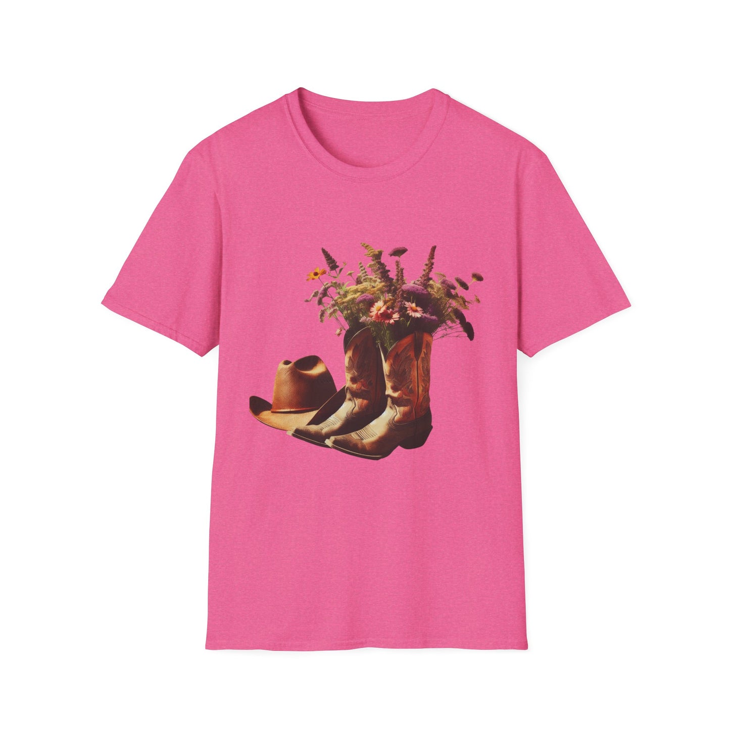 Bride, Rustic Floral Cowboy Boots T-Shirt | Vintage Style Tee for Nature Lovers, Country Music Fans, Gift for Her, Floral Artwork