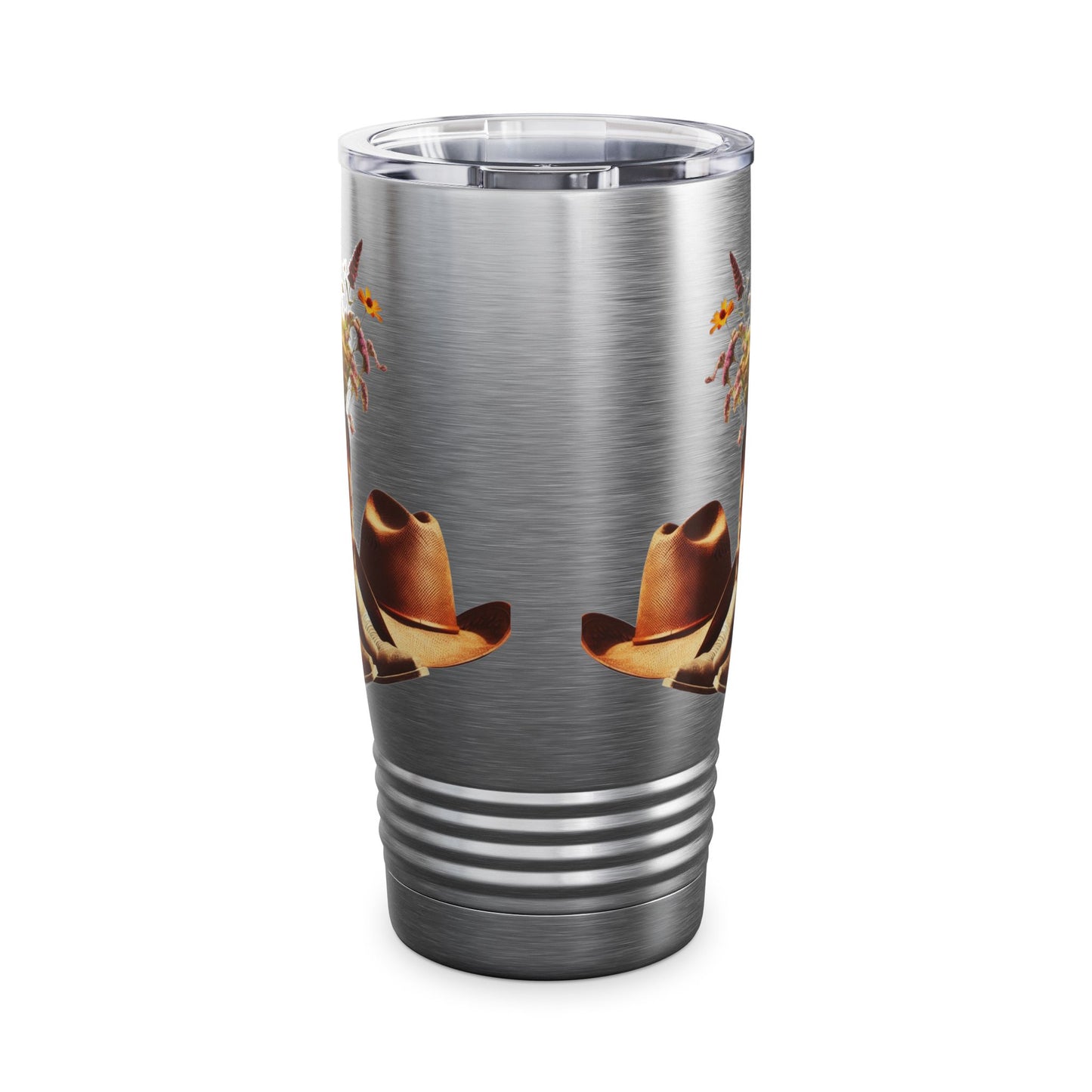 Rustic Floral Ringneck Tumbler | 20oz Cowboy Boot Design, Cowboy Gift, Farmhouse Decor, Travel Mug, Outdoor Adventures, Country Living