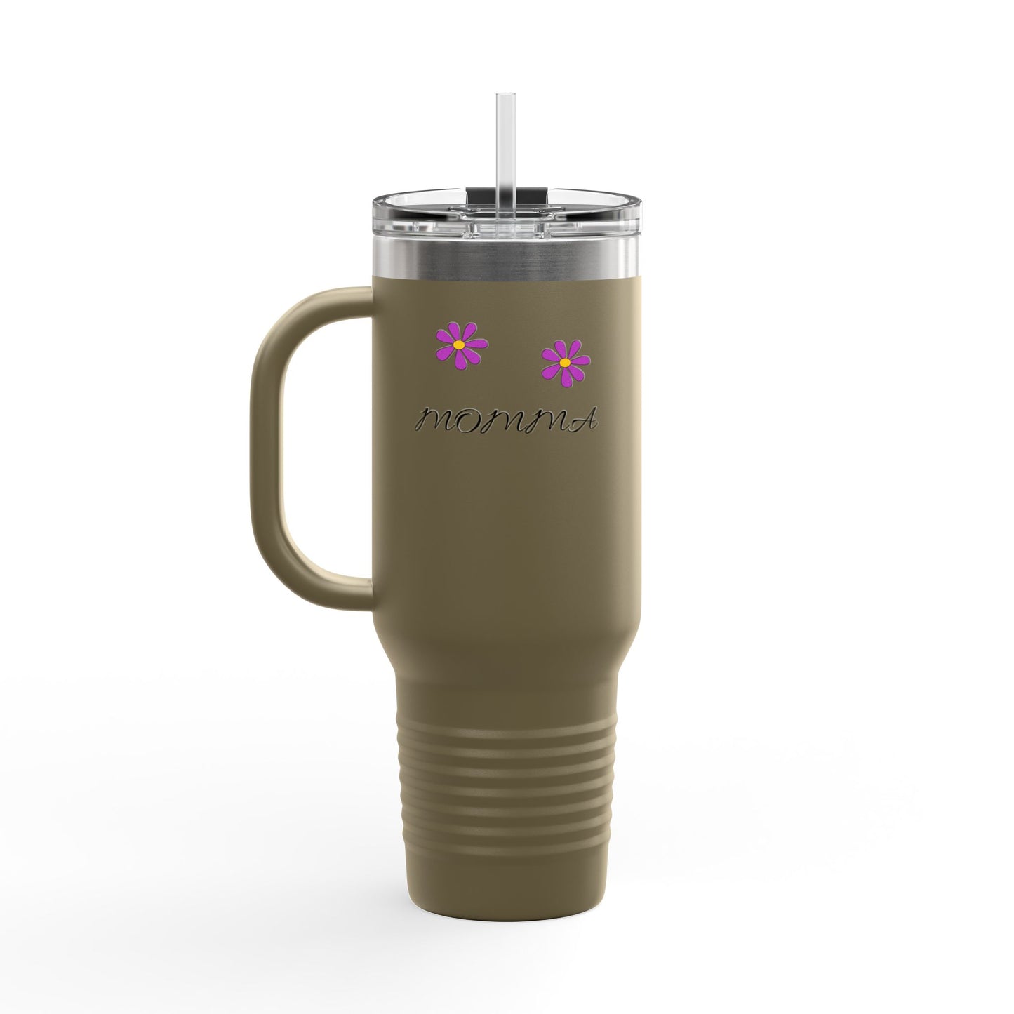 Personalized Insulated Travel Mug - 40oz, Perfect Gift for Moms with Floral Design