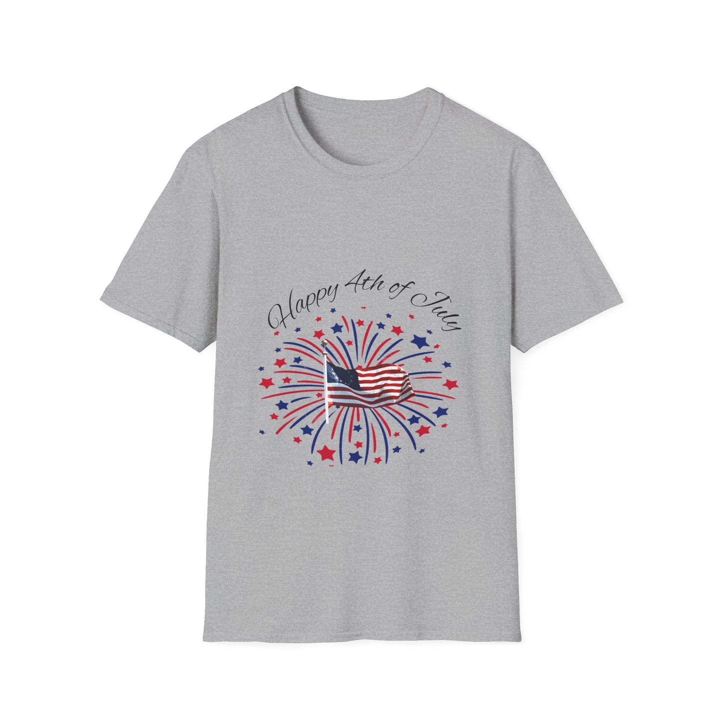 Patriotic 4th of July T-Shirt, Unisex Tee, Independence Day Shirt, Fireworks Graphic Tee, American Flag Shirt