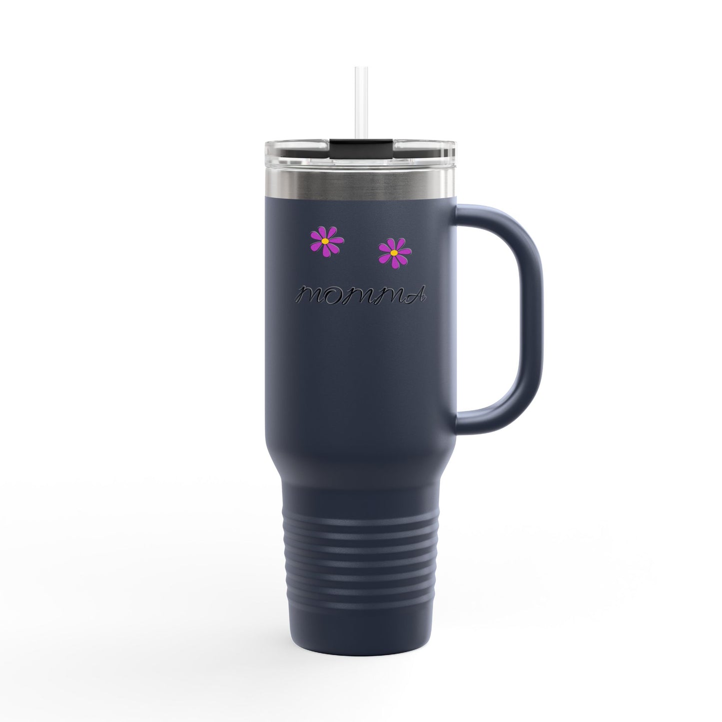 Personalized Insulated Travel Mug - 40oz, Perfect Gift for Moms with Floral Design