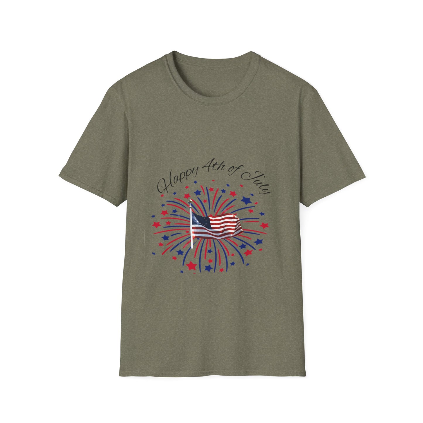Patriotic 4th of July T-Shirt, Unisex Tee, Independence Day Shirt, Fireworks Graphic Tee, American Flag Shirt