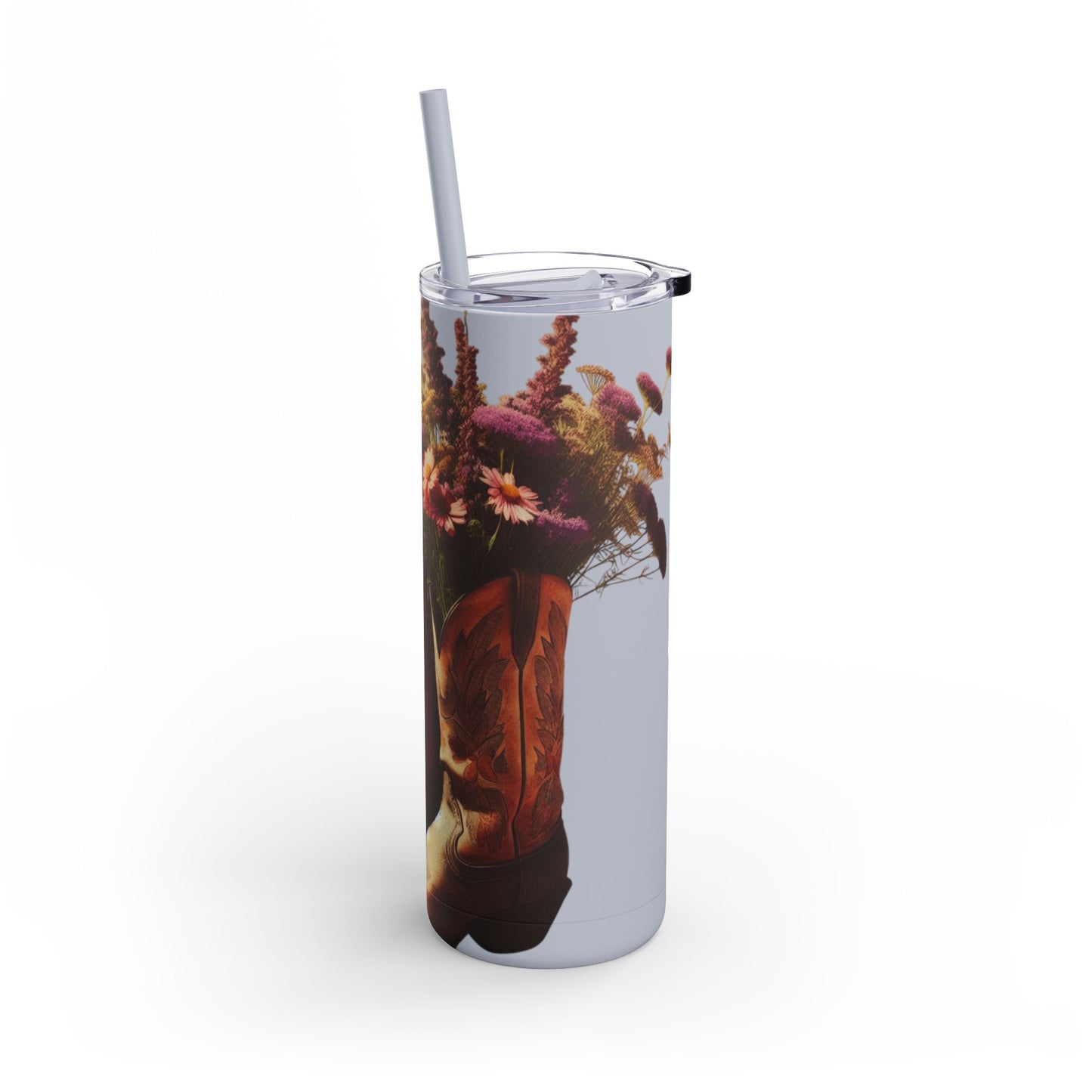Bohemian Floral Tumbler, 20oz Cold Drink Cup with Straw, Perfect for Gifts, Home Decor, Eco-Friendly, Summer Vibes, Travel Mug