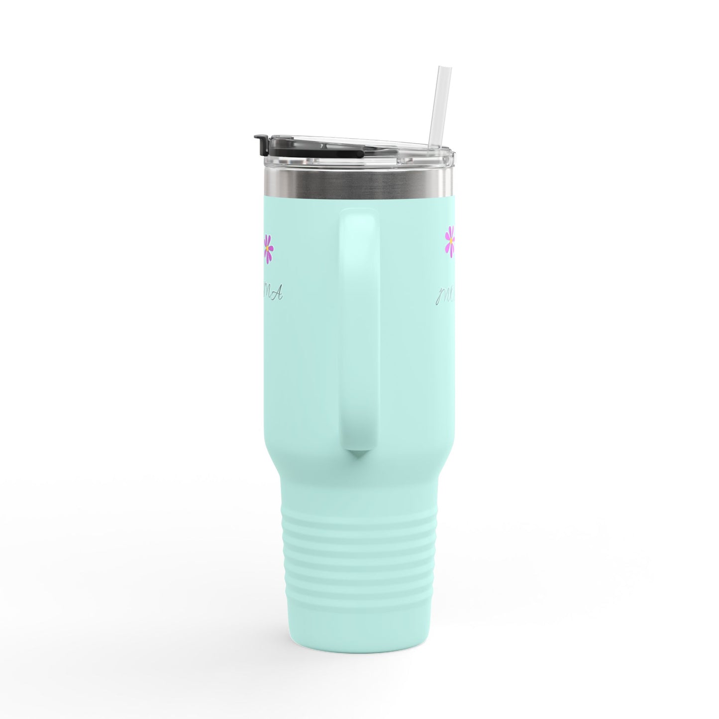 Personalized Insulated Travel Mug - 40oz, Perfect Gift for Moms with Floral Design