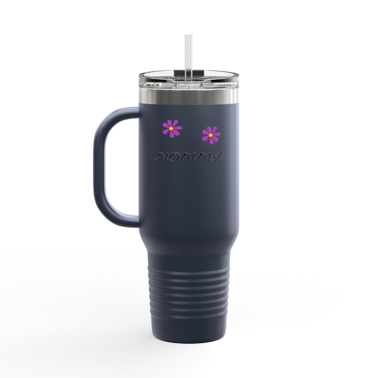 Personalized Insulated Travel Mug - 40oz, Perfect Gift for Moms with Floral Design
