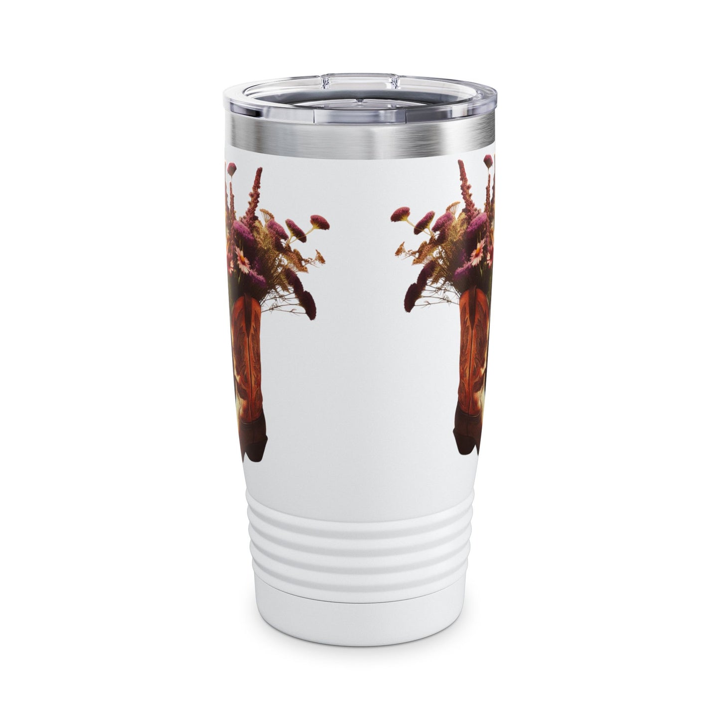 Rustic Floral Ringneck Tumbler | 20oz Cowboy Boot Design, Cowboy Gift, Farmhouse Decor, Travel Mug, Outdoor Adventures, Country Living
