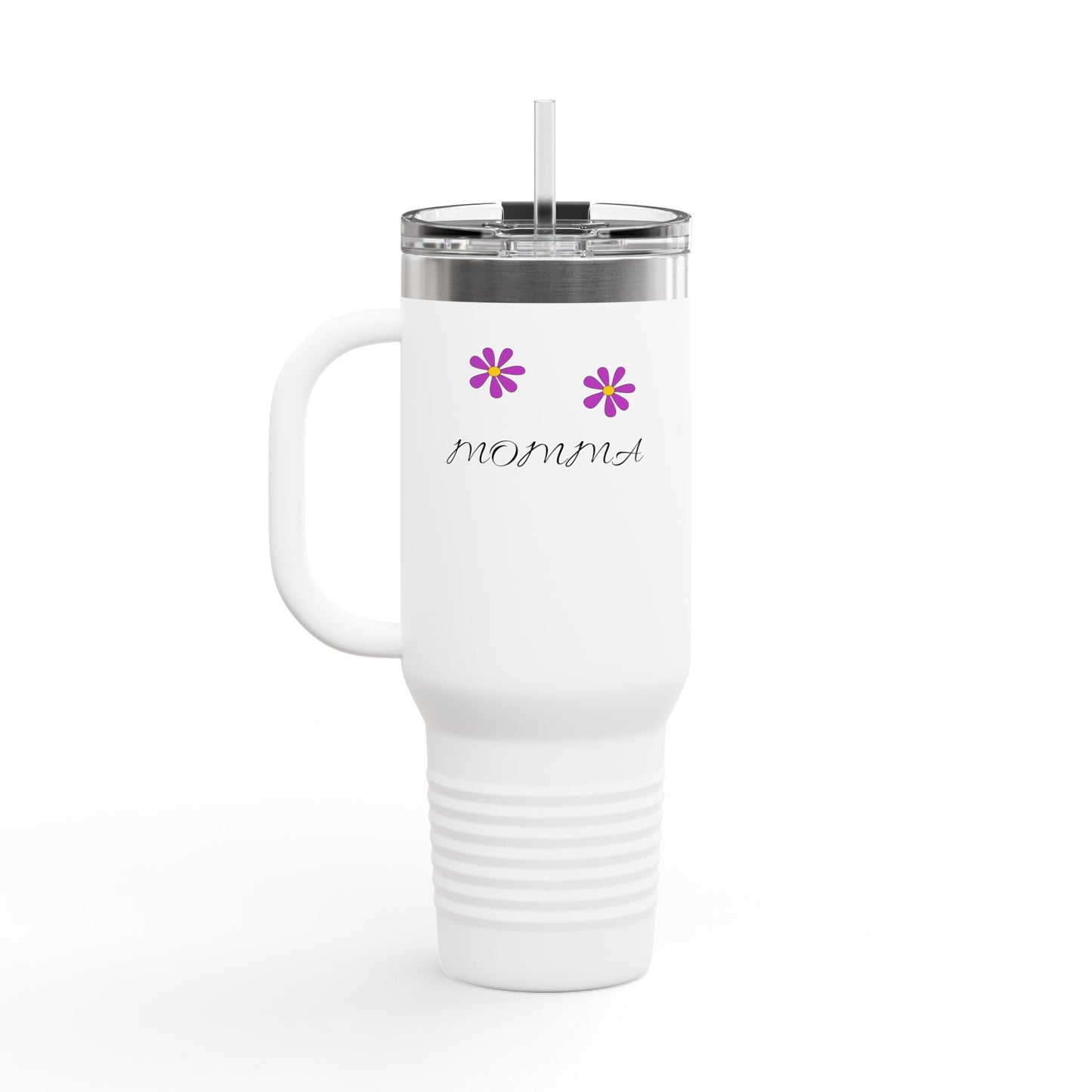 Personalized Insulated Travel Mug - 40oz, Perfect Gift for Moms with Floral Design