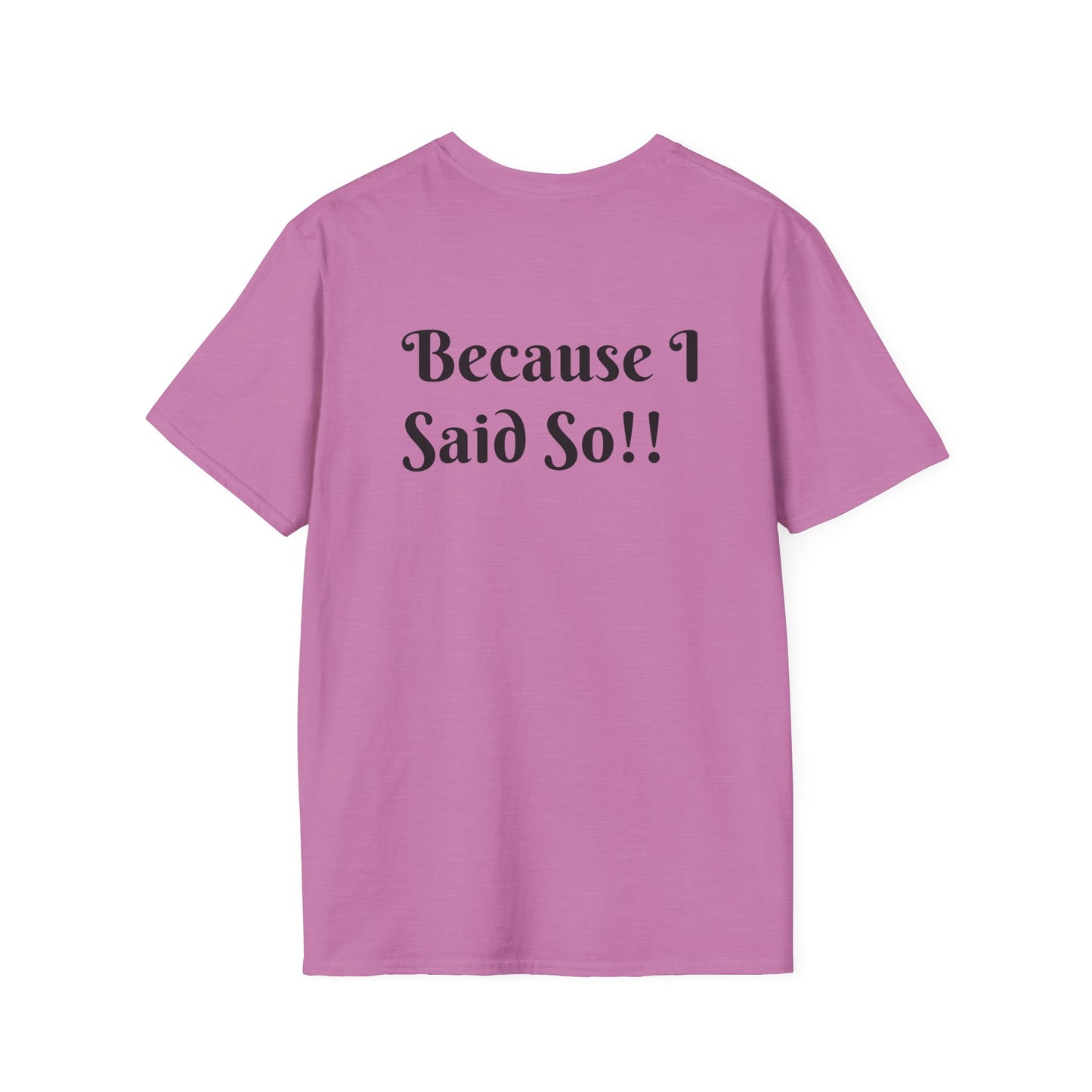 Funny Grandma Quote Unisex Softstyle T-Shirt – 'Why???' & 'Because I Said So!!'