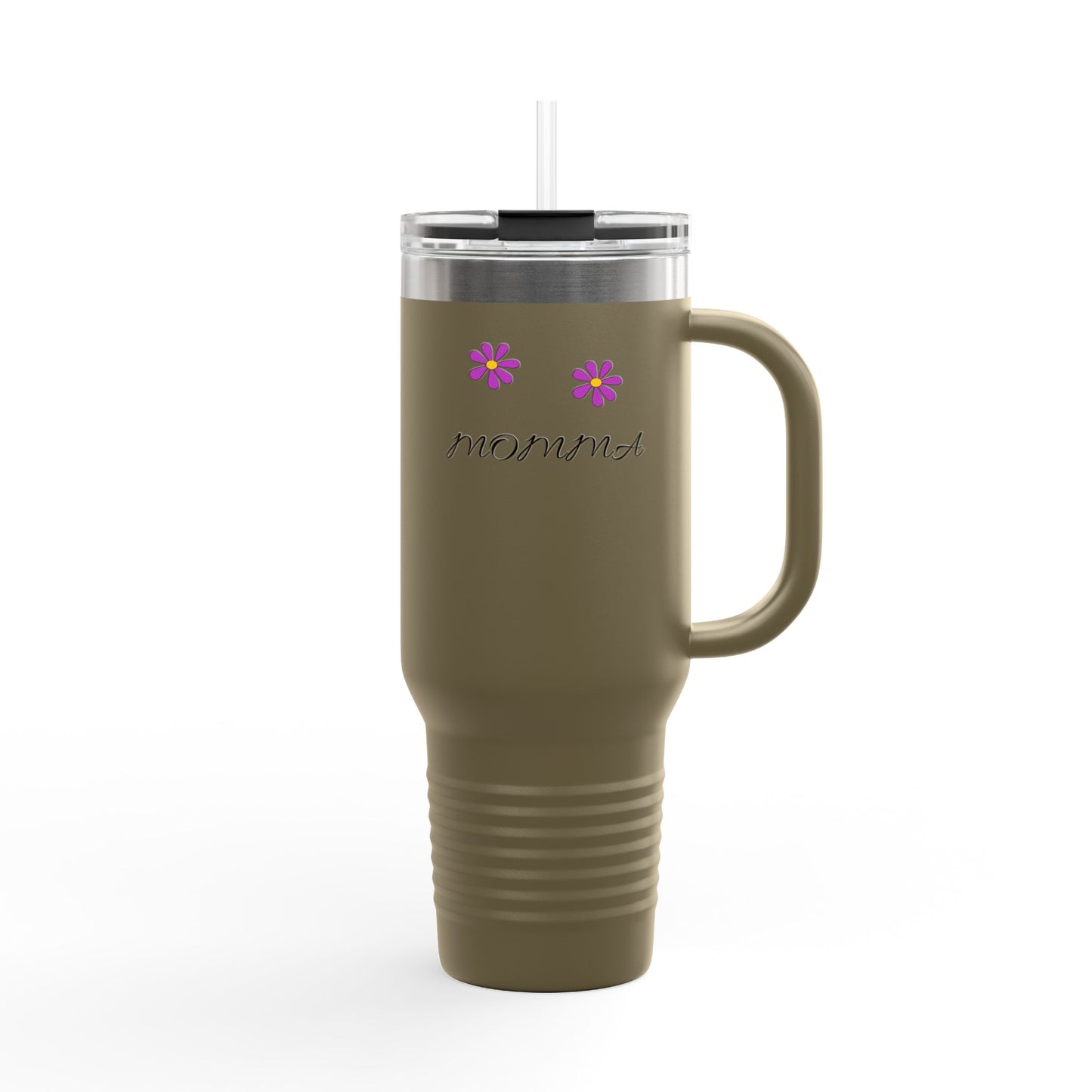 Personalized Insulated Travel Mug - 40oz, Perfect Gift for Moms with Floral Design