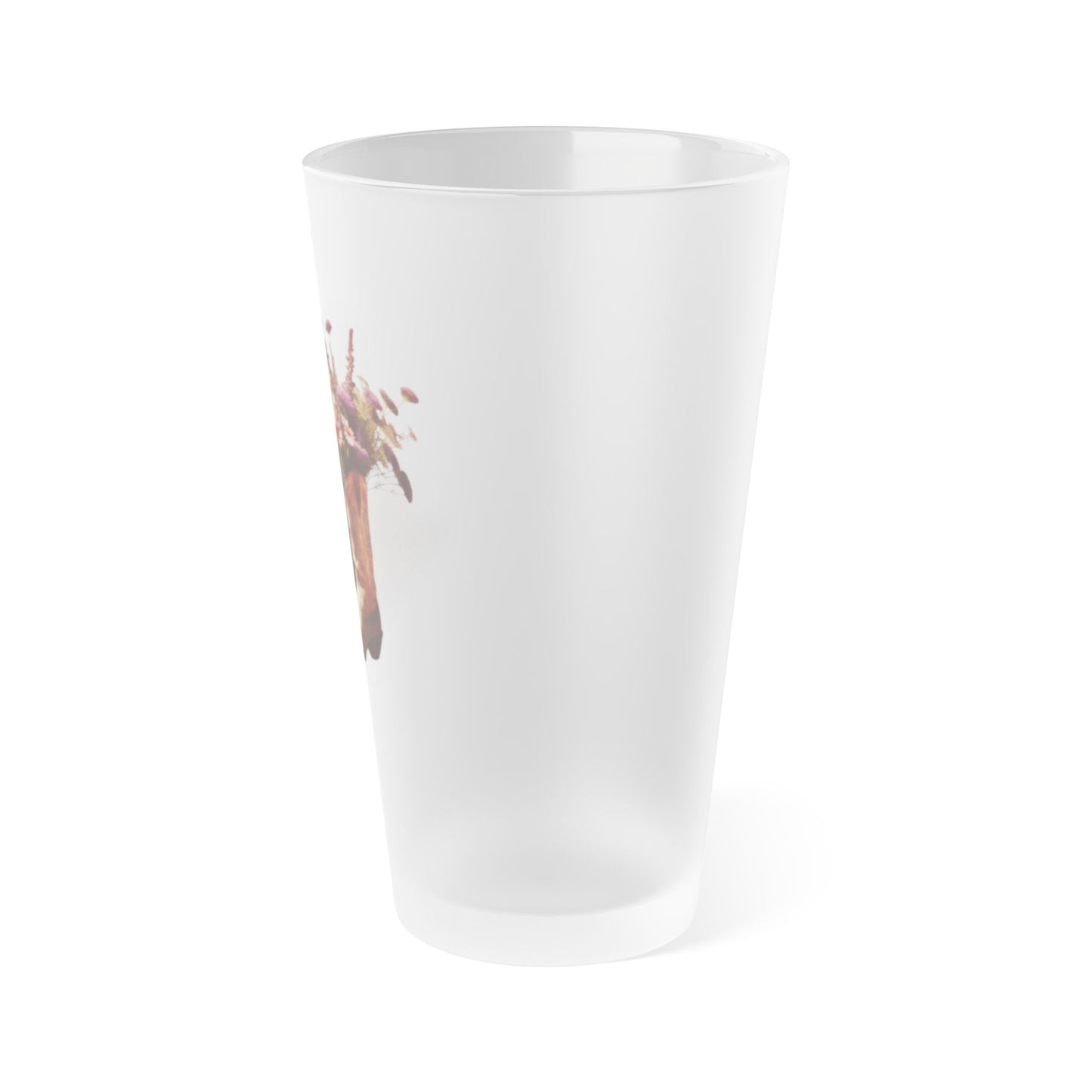 Rustic Frosted Pint Glass with Floral Cowboy Boots Design, Western Decor, Country Home, Farmhouse Style, Perfect for Gifts