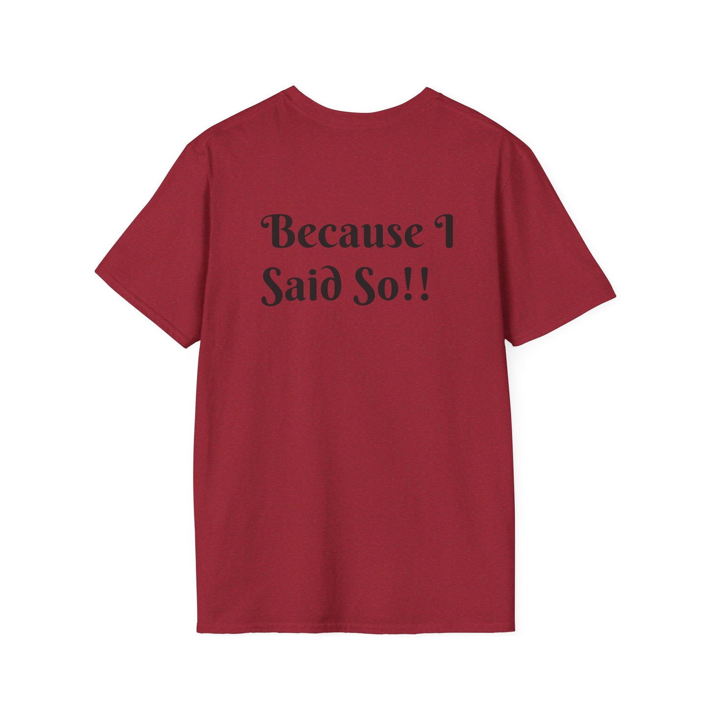 Funny Grandma Quote Unisex Softstyle T-Shirt – 'Why???' & 'Because I Said So!!'