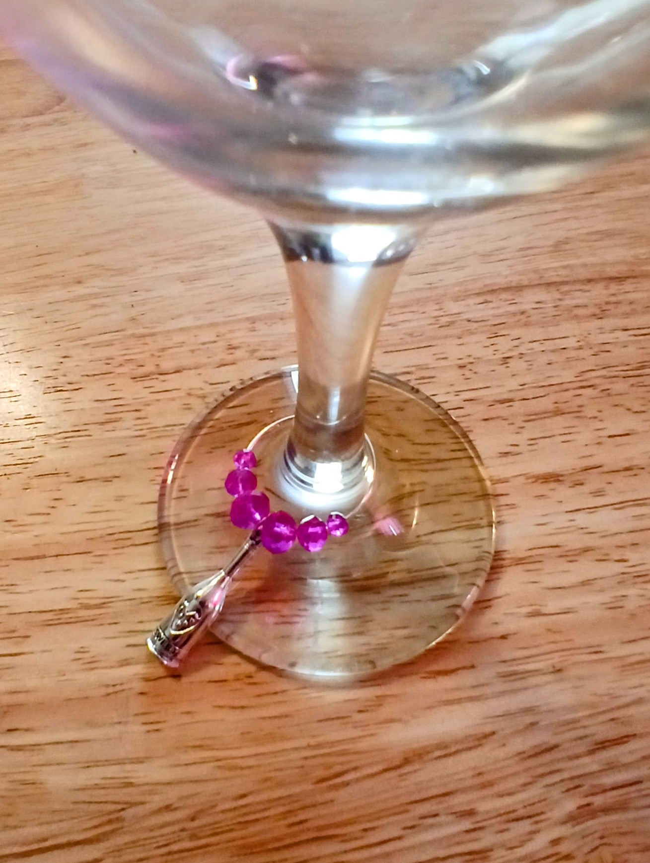 Strawberry wine glass charm