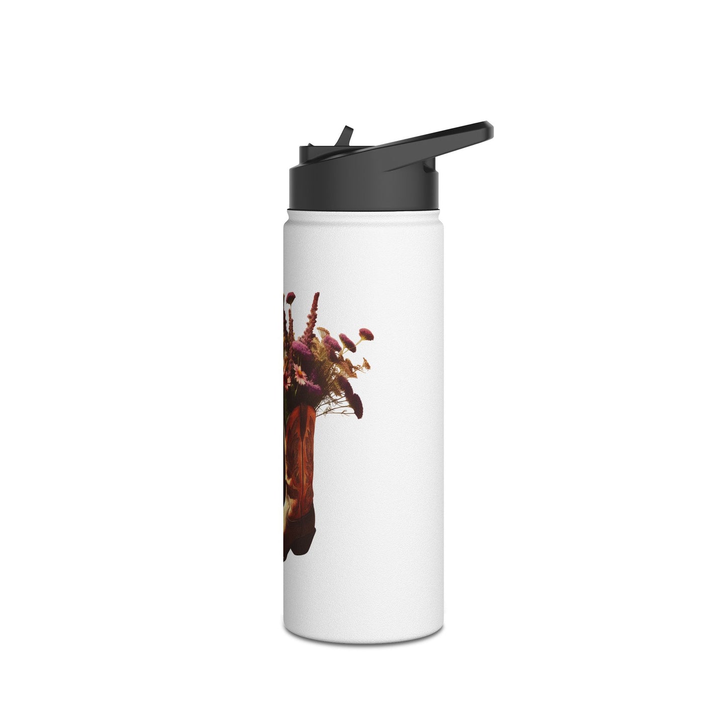 Floral Cowboy Boots Water Bottle | Rustic Theme, Outdoor Essentials, Gift for Cowgirl, Camping Gear, Hydration on the Go