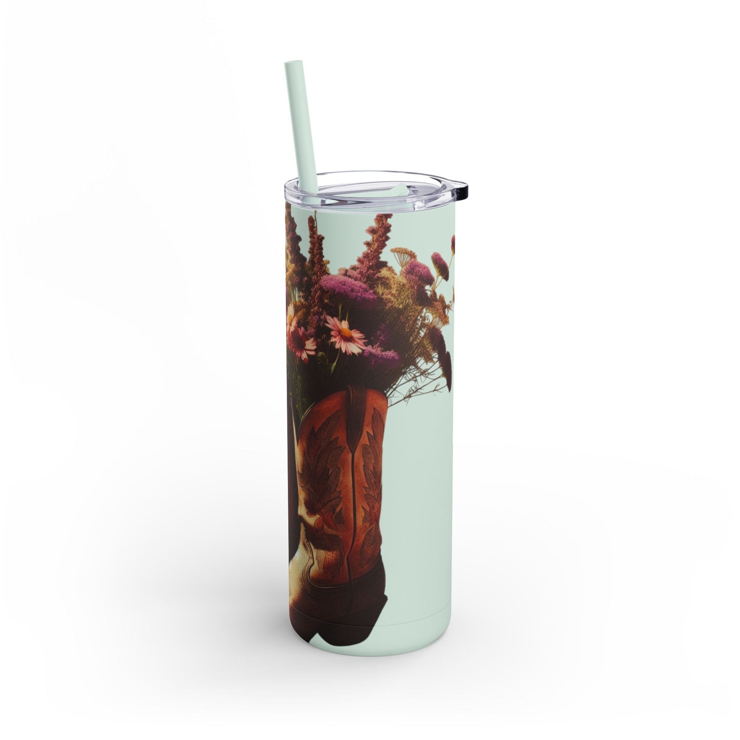 Bohemian Floral Tumbler, 20oz Cold Drink Cup with Straw, Perfect for Gifts, Home Decor, Eco-Friendly, Summer Vibes, Travel Mug
