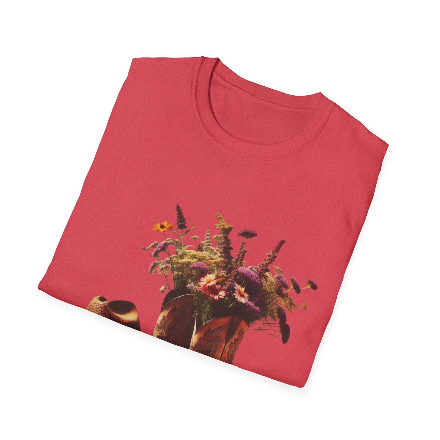 Bride, Rustic Floral Cowboy Boots T-Shirt | Vintage Style Tee for Nature Lovers, Country Music Fans, Gift for Her, Floral Artwork