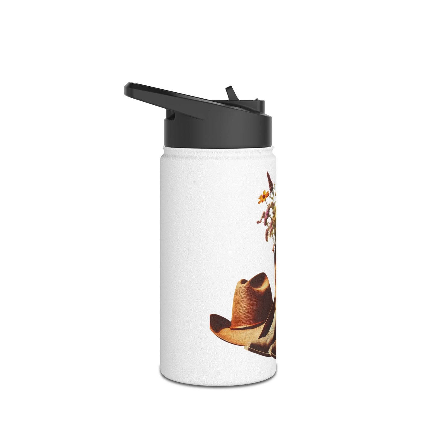 Floral Cowboy Boots Water Bottle | Rustic Theme, Outdoor Essentials, Gift for Cowgirl, Camping Gear, Hydration on the Go