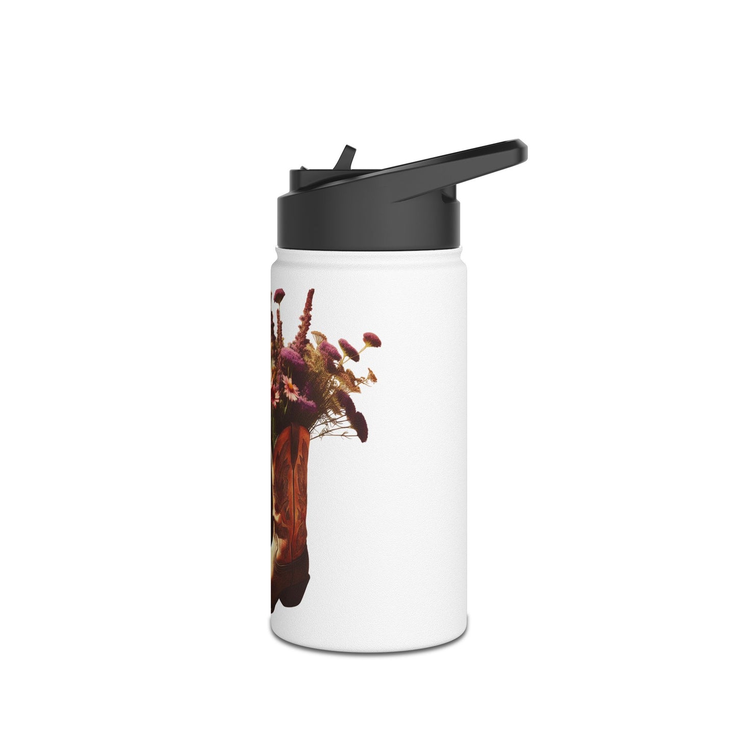 Floral Cowboy Boots Water Bottle | Rustic Theme, Outdoor Essentials, Gift for Cowgirl, Camping Gear, Hydration on the Go