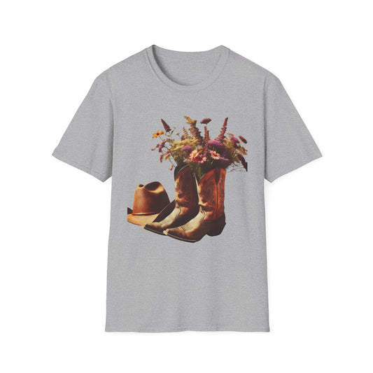 Rustic Mother of the Groom T-Shirt, Cowboy Boots Tee, Floral Western Shirt, Wedding Apparel, Bridal Party Gift