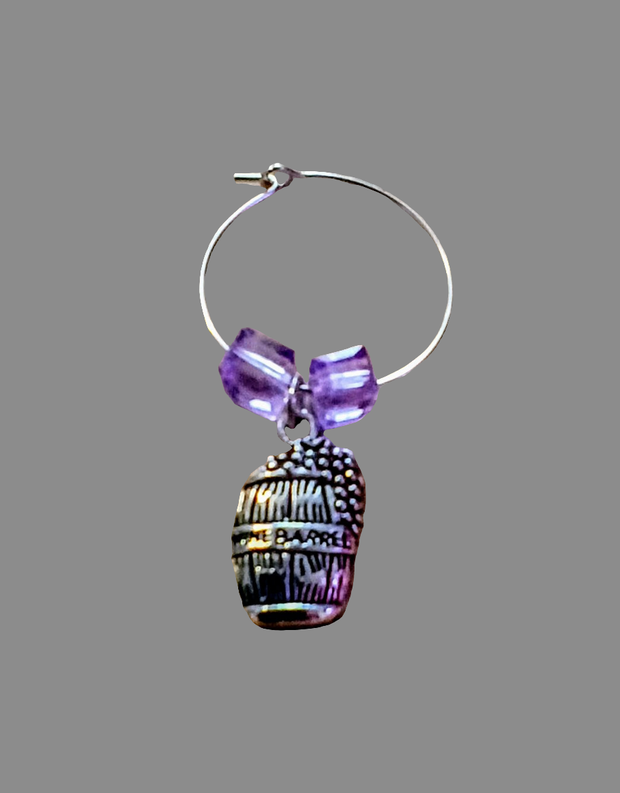 Barrel wine charms