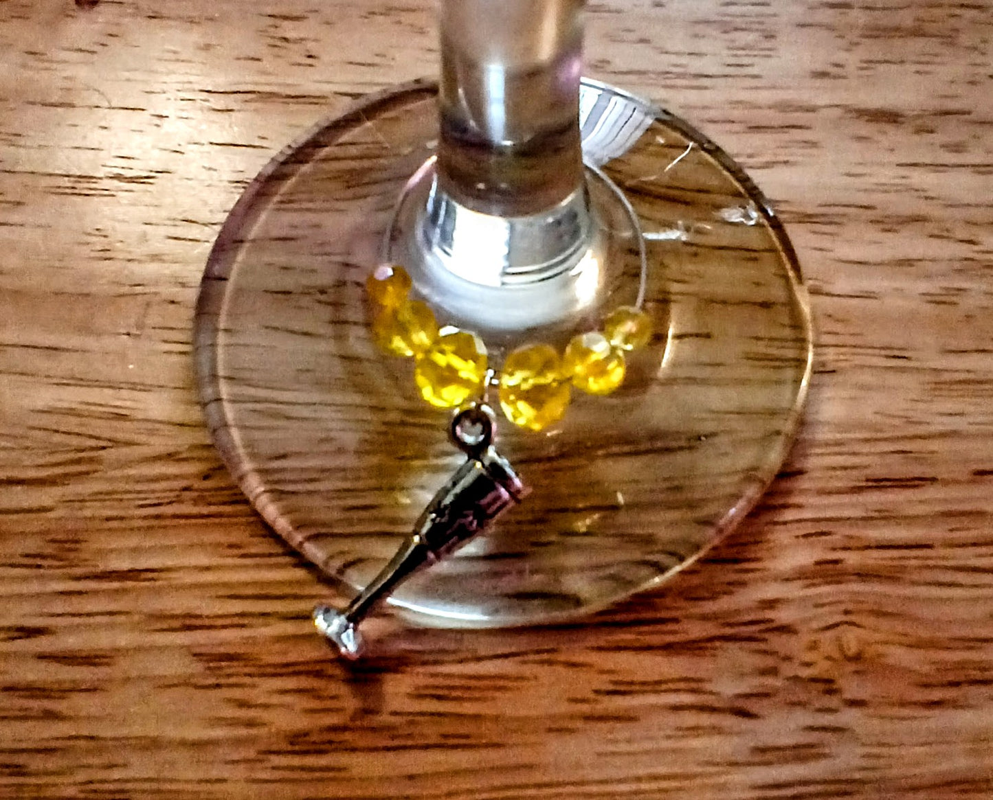 Starry glass wine charm