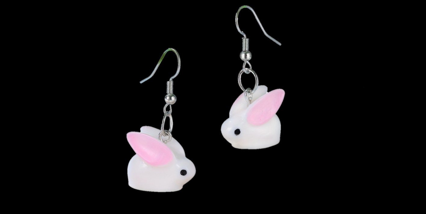 White Rabbit Earrings
